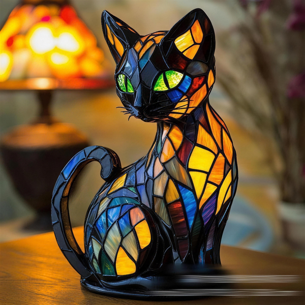 Graceful Feline - handcrafted lamp